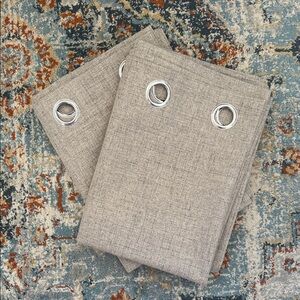 Amazon Neutral Beige Grommet Curtains - Pair